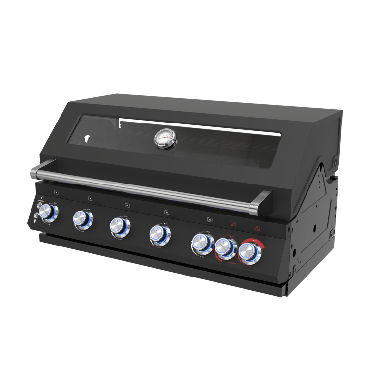 Boss Grill 6 Burner Built-In Gas BBQ - Black 