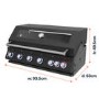 Boss Grill 6 Burner Built-In Gas BBQ - Black 