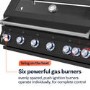 Boss Grill 6 Burner Built-In Gas BBQ - Black 