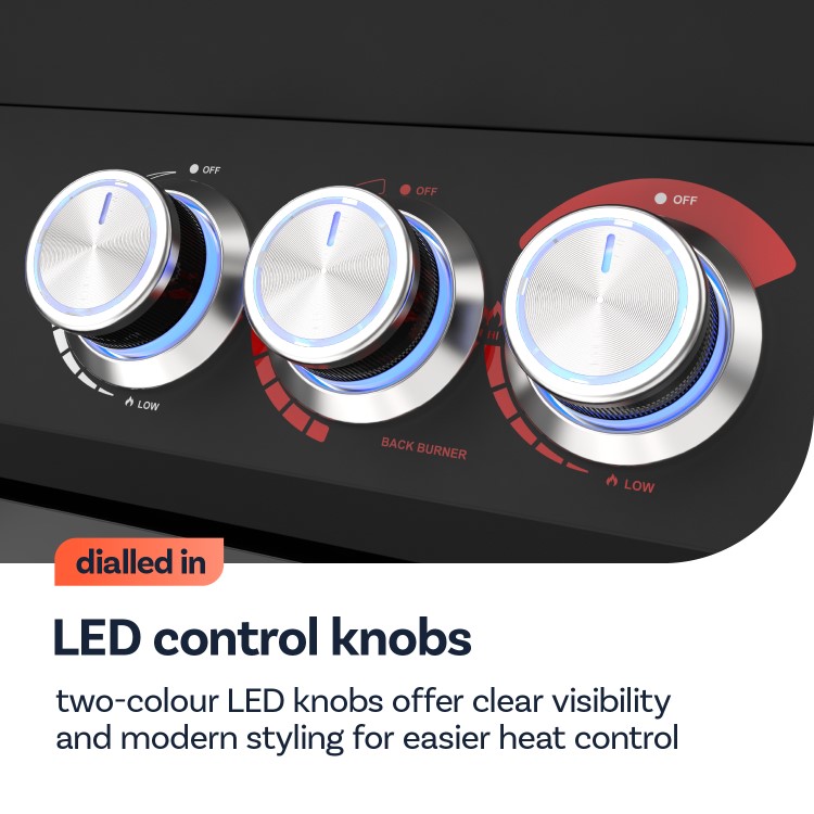 Boss Grill 6 Burner Built-In Gas BBQ - Black 