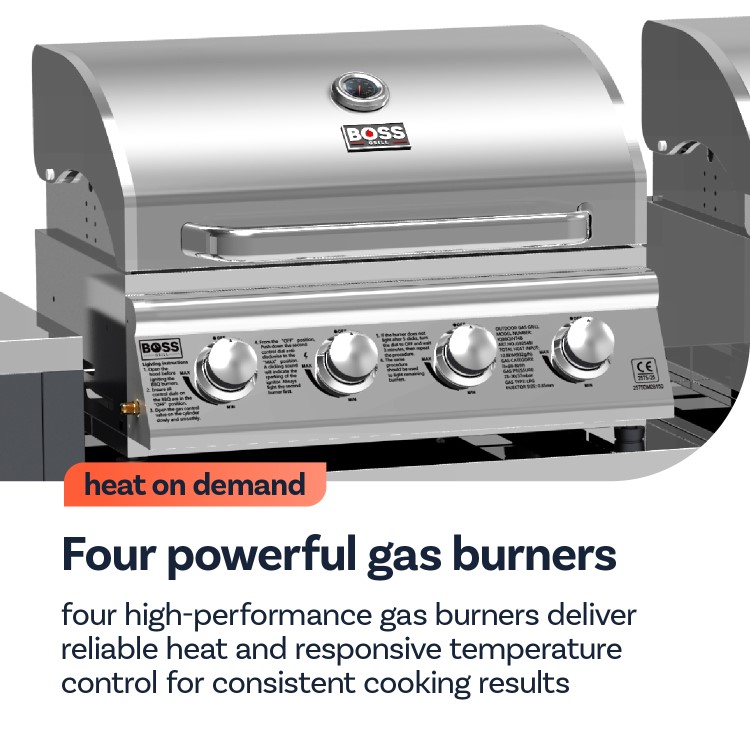 Boss Grill All Star Pro Modular Dual Fuel Outdoor Kitchen - Built-In Gas & Charcoal BBQ with Fridge - Black