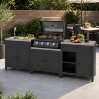 Boss Grill Texas All Star Outdoor Kitchen Modular - 4 Burner Gas BBQ Grill - Black