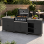 Boss Grill Texas All Star Outdoor Kitchen Modular - 4 Burner Gas BBQ Grill - Black