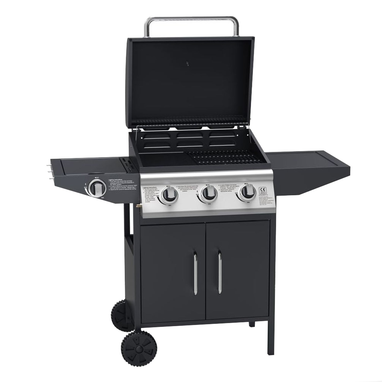 Boss Grill Classic 3 Burner Gas BBQ Grill with Side Burner