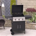 IQBQ3BCHTS Boss Grill Georgia Classic - 3 Burner Gas BBQ Grill with Side Burner - Black