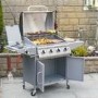 Refurbished Boss Grill Georgia Classic - 4 Burner Gas BBQ Grill with Side Burner - Silver