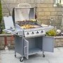 Boss Grill Georgia Classic - 4 Burner Gas BBQ Grill with Side Burner - Silver