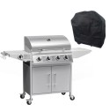 IQBQ4BCHTS Boss Grill Georgia Classic - 4 Burner Gas BBQ Grill with Side Burner - Silver