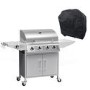 Refurbished Boss Grill Georgia Classic - 4 Burner Gas BBQ Grill with Side Burner - Silver