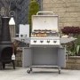 Refurbished Boss Grill Georgia Classic - 4 Burner Gas BBQ Grill with Side Burner - Silver