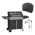 IQBQ6BCHTB Boss Grill Kentucky Premium - 6 Burner Gas BBQ Grill with Side Burner - Black
