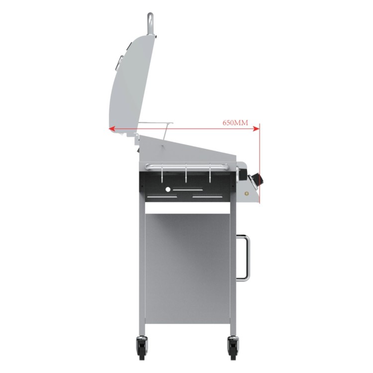 Boss Grill Georgia Classic - 6 Burner Gas BBQ Grill with Side Burner - Silver