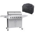 IQBQ6BCHTS Boss Grill Georgia Classic - 6 Burner Gas BBQ Grill with Side Burner - Silver