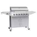 A2/IQBQ6BCHTS Refurbished Boss Grill Georgia Classic - 6 Burner Gas BBQ Grill with Side Burner - Silver