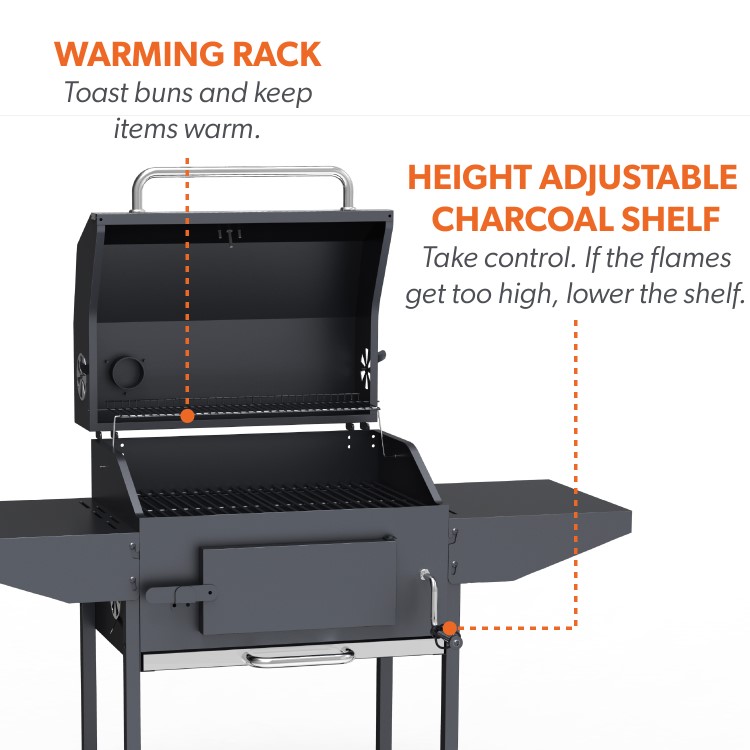 Refurbished Boss Grill Tennessee - Charcoal Grill BBQ with Chimney Smoker