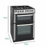 Refurbished electriQ IQDFC2W60 60cm Double Oven Dual Fuel Cooker Stainless Steel