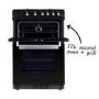 electriQ 60cm Double Oven Gas Cooker - Black