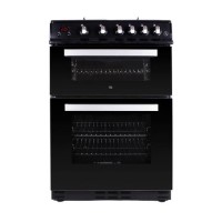 electriQ 60cm Double Oven Gas Cooker - Black