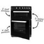 electriQ 60cm Double Oven Gas Cooker - Black
