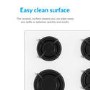 electriQ 60cm Gas on Glass 4 Burner Gas Hob - White Glass