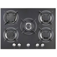 iQ 70cm 5 Burner Gas on Glass Hob - Mirrored Finish 