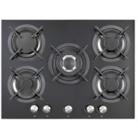iQ 70cm 5 Burner Gas on Glass Hob - Mirrored Black Glass