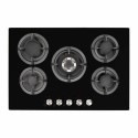 A1/EQGH755BLK Refurbished electriQ EQGH755BLK 75cm Gas on Glass Hob Black
