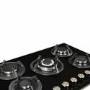 electriQ 75cm Gas on Glass 5 Burner Gas Hob - Black