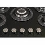 electriQ 75cm Gas on Glass 5 Burner Gas Hob - Black