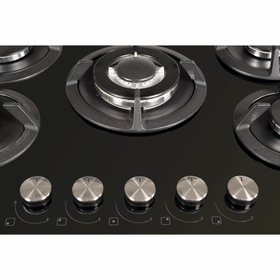 black glass electric hob