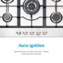 Refurbished electriQ EQGH755SS 75cm 5 Burner Gas Hob Stainless Steel