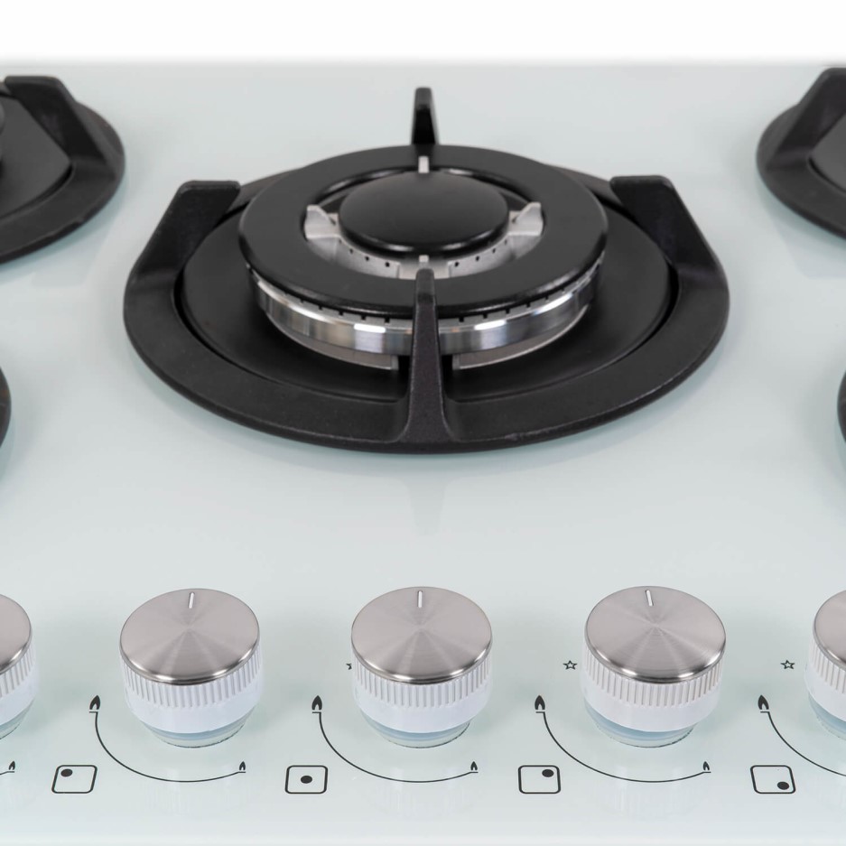 electriQ 75cm Gas on Glass hob in White - BuyItDirect.ie
