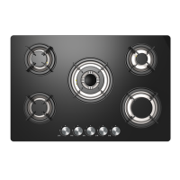 iQ 77cm Black Glass on Gas 5 Burner Gas Hob