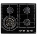 EQGH6042VOL electriQ 60cm 4 Burner Gas on Glass Hob - Black
