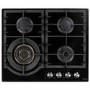 electriQ 60cm 4 Burner Gas on Glass Hob - Black