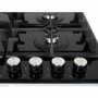electriQ 60cm 4 Burner Gas on Glass Hob - Black
