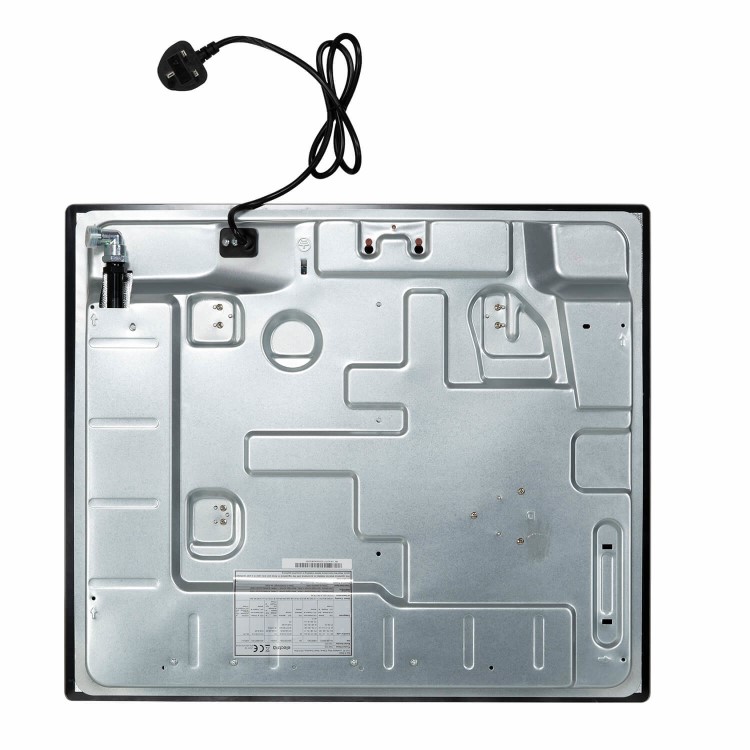 electriQ 60cm 4 Burner Gas on Glass Hob - Black