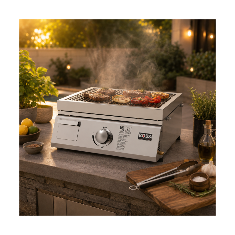 Boss Grill 3-in-1 Gas BBQ Griddle and Pizza Oven - Stainless Steel