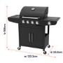 Boss Grill Georgia Classic - 4 Burner Gas BBQ with Side Burner - Black