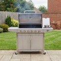 IQH6B Boss Grill Georgia Classic - 6 Burner Gas BBQ Grill with Side Burner - Silver