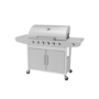 Boss Grill Georgia Classic - 6 Burner Gas BBQ Grill with Side Burner - Silver