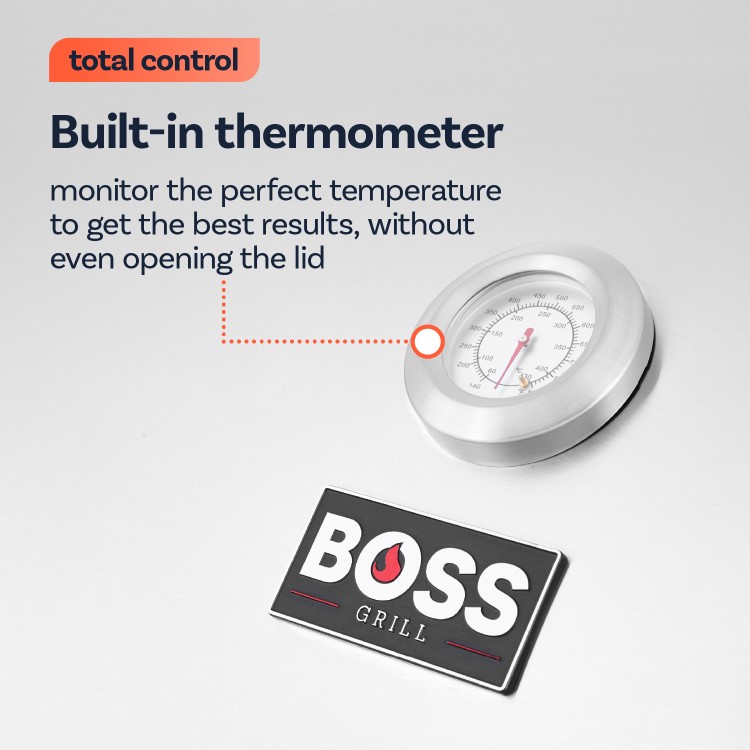 Boss Grill Georgia Classic - 6 Burner Gas BBQ Grill with Side Burner - Silver