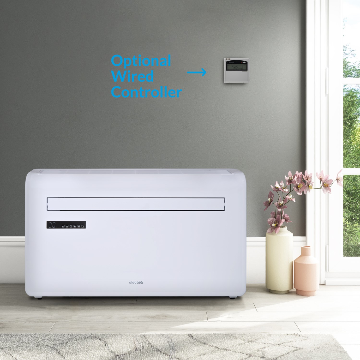 electriQ 10000 BTU Wall Mounted Heat Pump Air Conditioner with Smart App for rooms up to 30 sqm