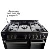 electriQ 90cm Dual Fuel Double Oven Range Cooker Black