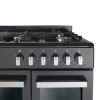 electriQ 90cm Dual Fuel Double Oven Range Cooker Black