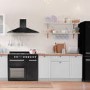 electriQ 90cm Dual Fuel Triple Cavity Range Cooker - Black
