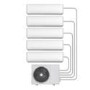 Refurbished electriQ Iqool Multi-Split 5 x 12000 BTU Smart Wall Mounted Heat Pump Air Conditioner with Pipe Kit
