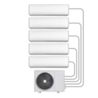 Refurbished electriQ Iqool Multi-Split 5 x 12000 BTU Smart Wall Mounted Heat Pump Air Conditioner with Pipe Kit