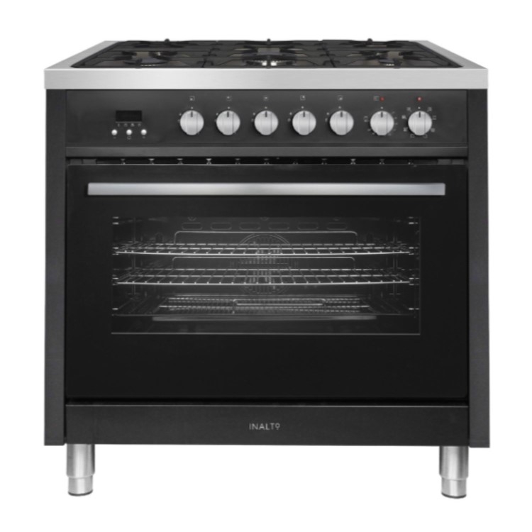 Refurbished Inalto 90cm Dual Fuel Range Cooker - Black
