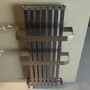 Gunmetal Vertical Single Panel Radiator with Brass Towel Bars 1200 x 500mm - Iraya